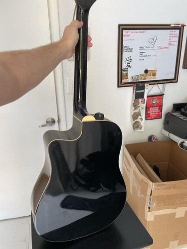 TAKAMINE JASMINE BLACK ACOUSTIC ELECTRIC DREADNOUGHT CUTAWAY GUITAR  - Picture 2 of 7