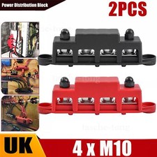 Positive Negative Bus Bar Battery Power Protect Block M10 x2 Bus Boat Campervan