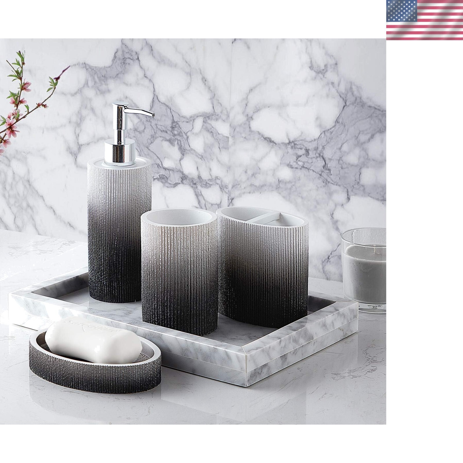 Collection Unique Decorative Beautiful Designs Bath Décor, 4 Piece Set, Urban...
