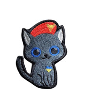 Toppa morale gattino aviotrasportato ucraino | Distintivo gatto ricamato tattico 8x5,5 cm