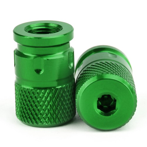 CNC Aluminum Green Anti-Thief Tire Valve Stem Cap For Motorcycle Car Truck Bike~ - Picture 10 of 12