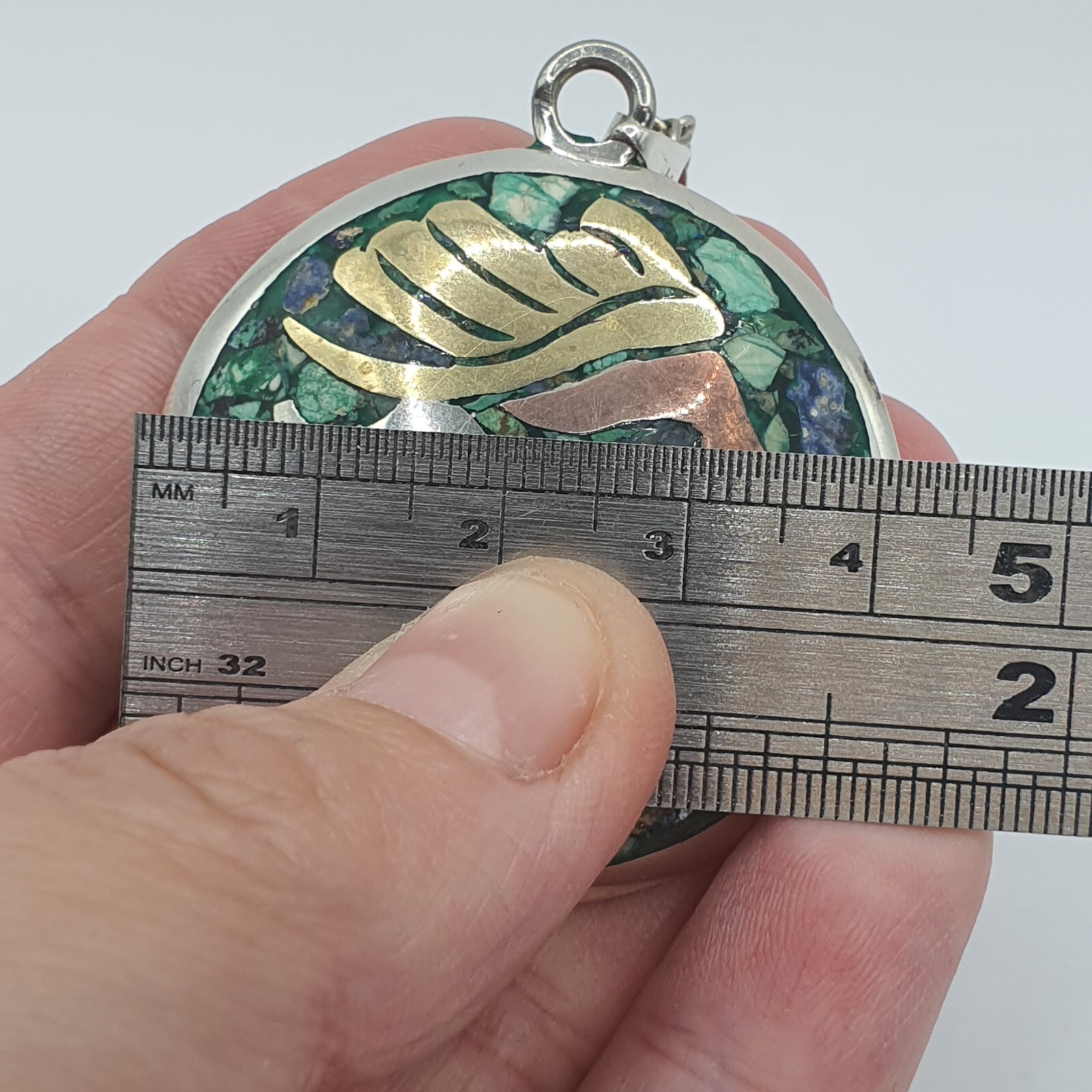Photo 11 of Stg Silver Taxco Mexico Double Side Pendant By Metales Casados metal chain N46