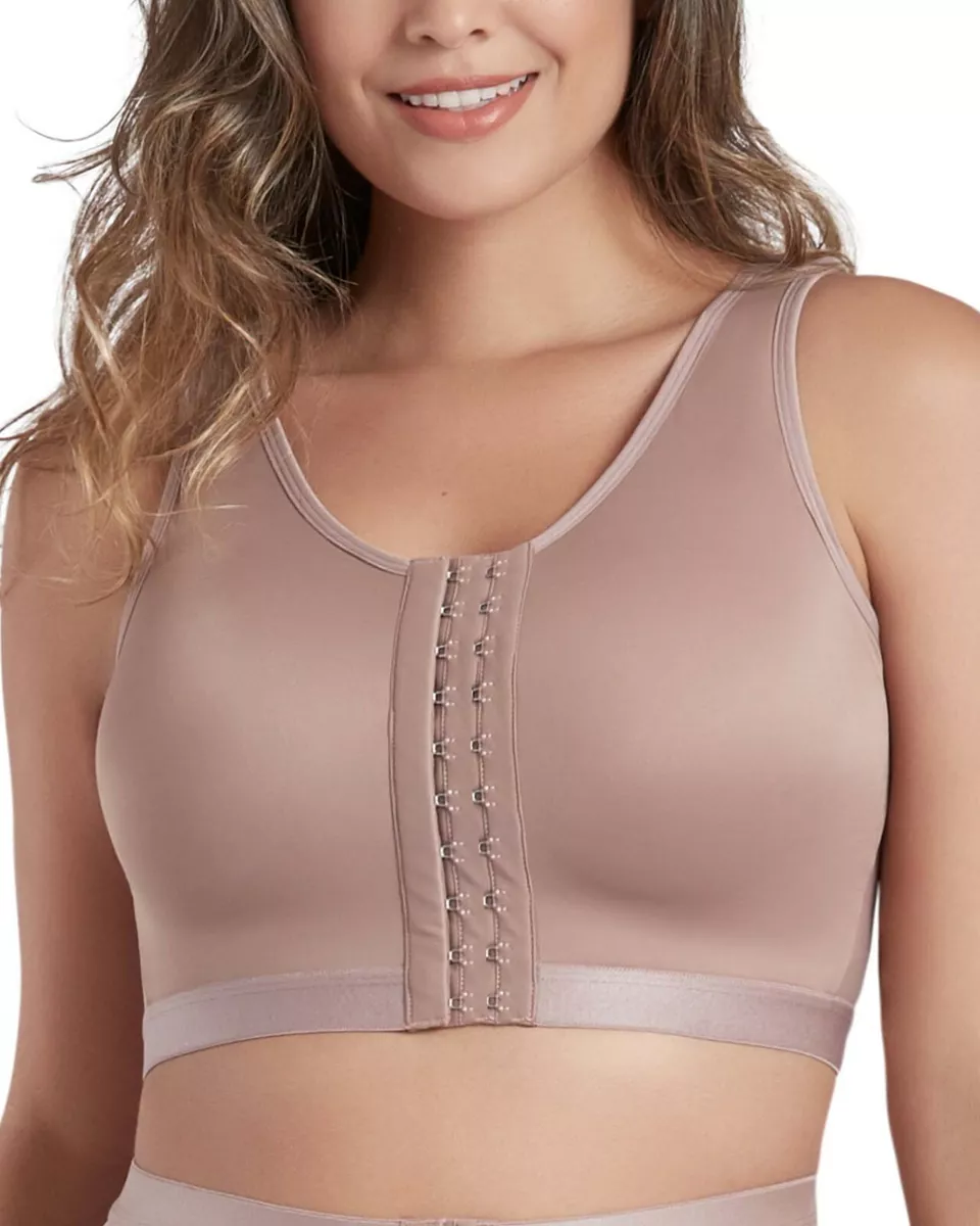 Compression bra Post surgery bra BRAEEZ Cocoa Medium Post surgical bra  CURVEEZ