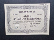 Aktie Gebr. Böhler & Co. AG  1000 RM 1942 Wien  #049406