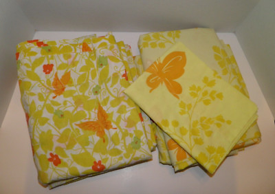 Vintage Twin Sheet Sets 2 Piece Morgan Jones 3 Piece Springmaid Butterflies