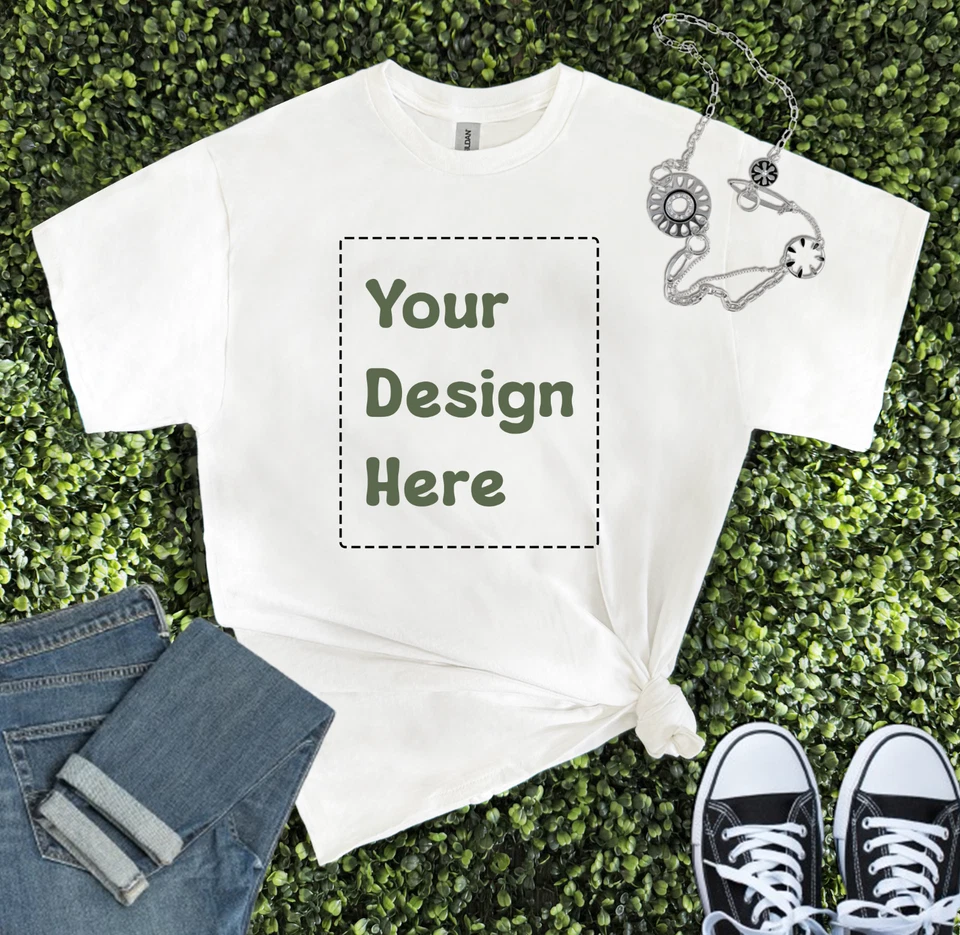 Custom Tee Personalized T Shirt Print Your Logo Photo Text Custom Made T Shirt - Image 1 of 4