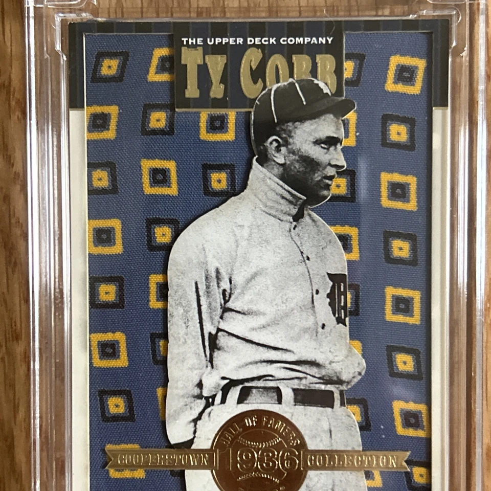 Tarjeta de bata final de estancia hospitalaria Upper Deck Jersey Fusion Ty Cobb Profusion RARA Foto 2 de 4