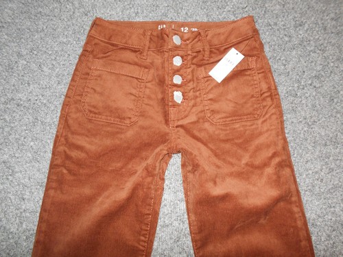 GAP KIDS NEW! W/TAGS YOUTH GIRLS 12 CORDUROY 70'S FLARE HI-RISE PANTS - Picture 2 of 4