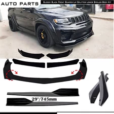 For Jeep Grand Cherokee Front Bumper Lip Splitter Spoiler Side Skirt Gloss