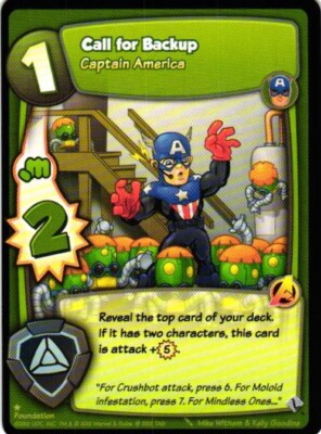 2012 UPPER DECK MARVEL SUPER HERO SQUAD TCG CAPTAIN AMERICA CALL