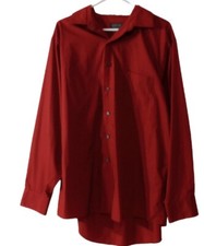 Men's Arrow Button-down Dress Shirt Size 17 34 / 35 Wrinkle Free Orange Vibrate