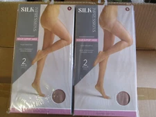4 Pair SMALL RICH TAN Silk Impressions Pantyhose MEDIUM SUPPORT SHEER S ER2