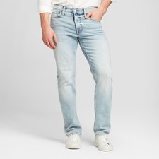 Men's Slim Straight Fit Jeans with Coolmax - Goodfellow  Co Light Wash Comfort