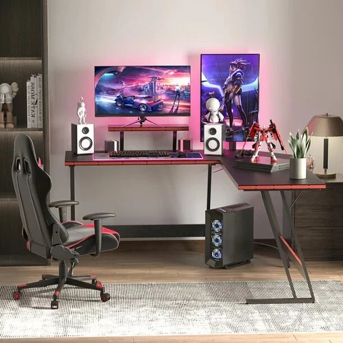 Homall L-Shaped Gaming Desk 51 Inches with Removable Monitor Stand - Picture 4 of 6