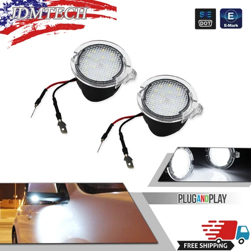 High Power White LED Side Mirror Puddle Lights For 2013-2019 Ford Fusion Gen 2