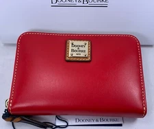 Dooney & Bourke Wexford Leather Medium Zip Around Wallet ❤️❤️ Red Color