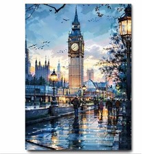 Modern London Wall Artwork Painting Style  Printed on Metal Sign Waterproof