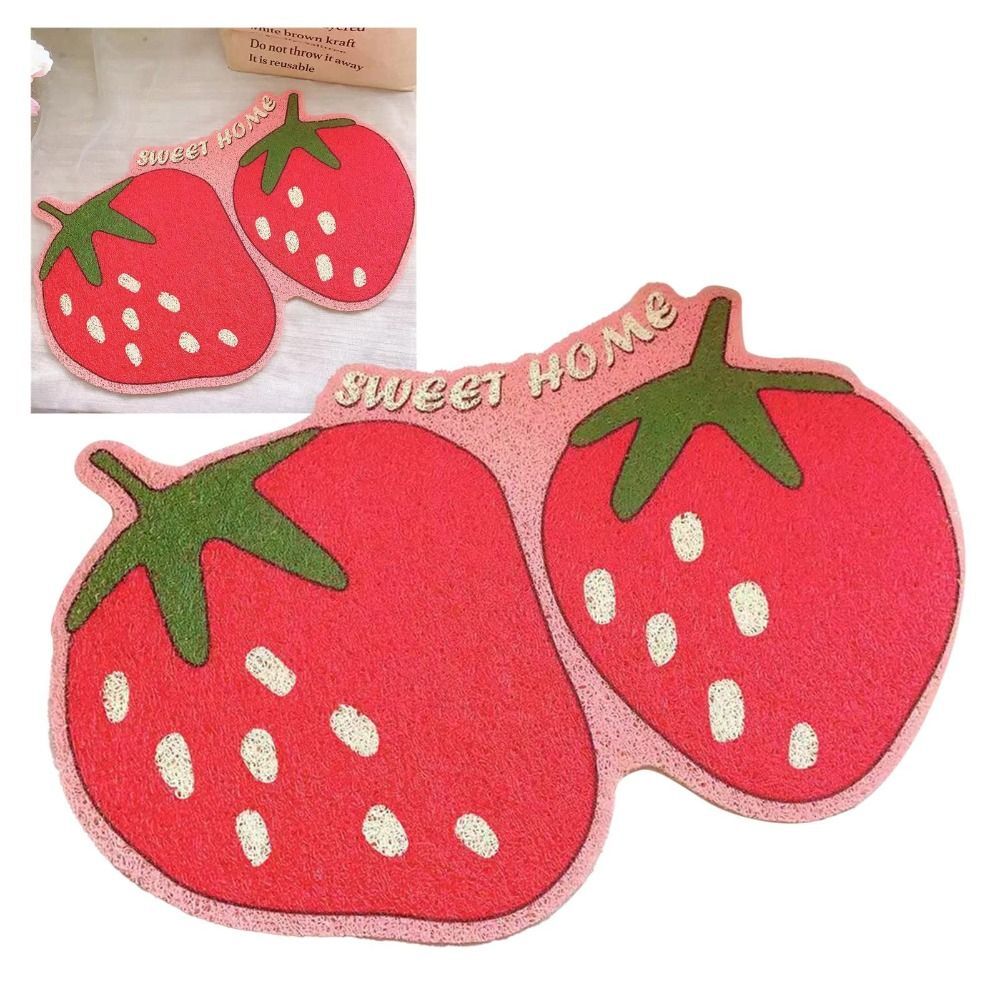 Strawberry Litter Trapping Mat Durbable Cat Accessories Cat Litter Box