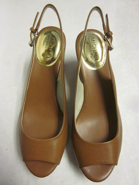 Michael Kors Natalia Sling Luggage (Brown) Wedge Platform Sandal - size 9.5 | eBay