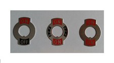 PLACCA METALLICA ON OFF PER INTERRUTTORE LEVETTA placchetta indicatore posizioni