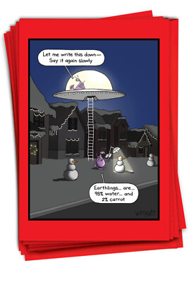12 Funny Christmas Cards (1 Design) Xmas Holiday - Alien Analysis ...