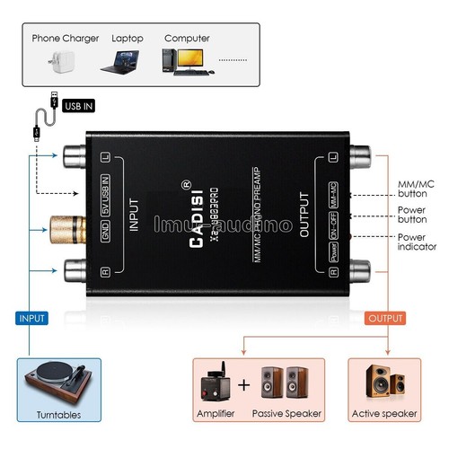 Mini MM MC Phono Stage Preamp LP Vinyl Record Player Turntable RIAA Preamp- - Bild 1 von 7
