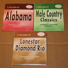 COUNTRY CLASSIC KARAOKE 3 CD G ALABAMA,LONESTAR/DIAMOND RIO, MALE CLASSICS NEW