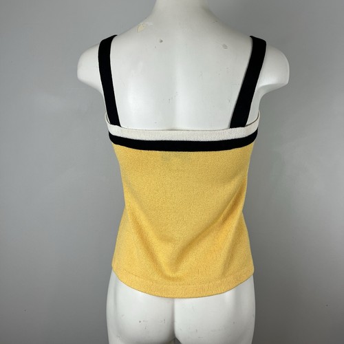 St. John Collection by Marie Gray Santana Knit Sleeveless Top Yellow & Black P - Picture 3 of 4