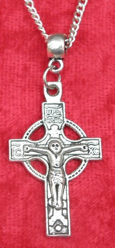 Keltisches Kreuz Kruzifix Anhänger Halskette 18" oder 24" Zoll Kette Charm - Bild 3 von 5