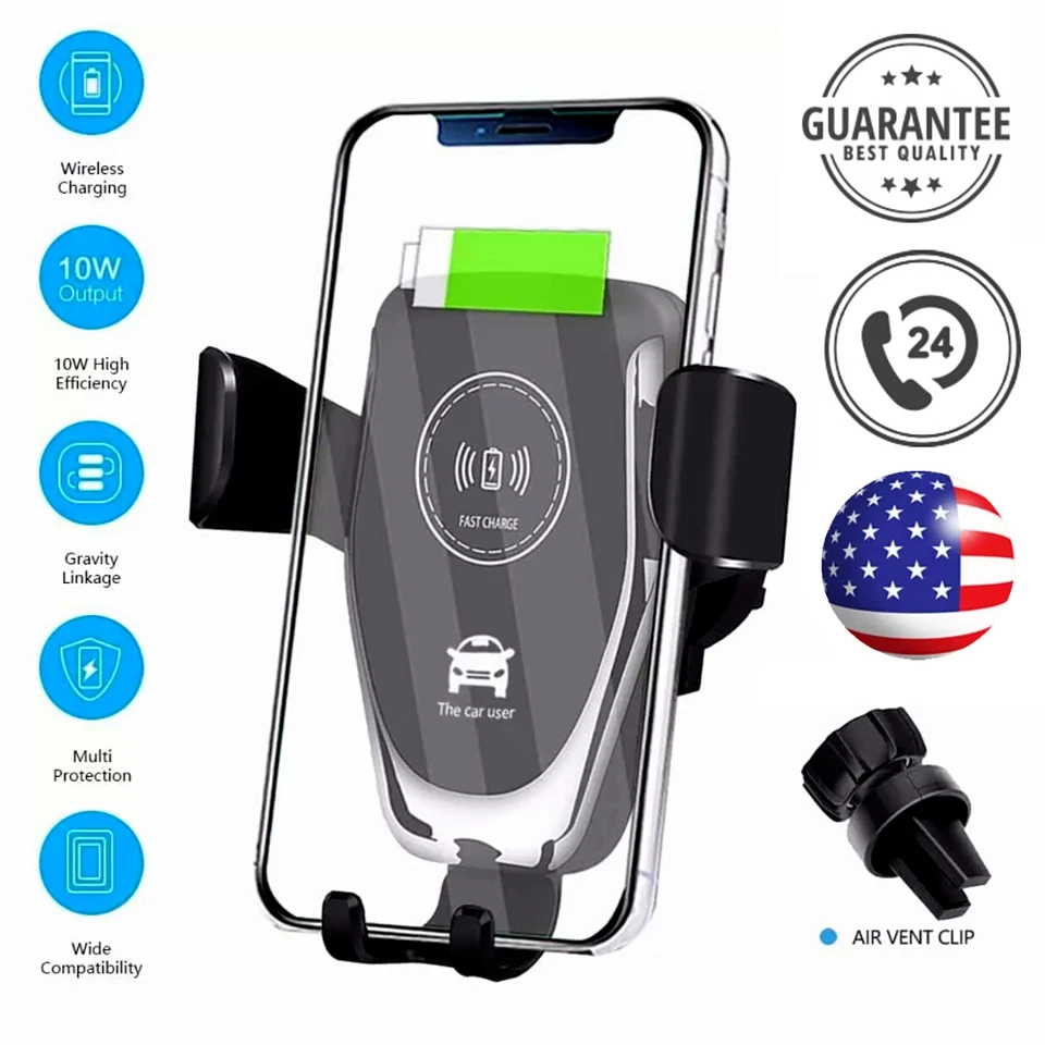 Cargador De Carro Coche Auto Rapido Inalambrico Para Telefonos Cell Universal US - Image 3 of 4