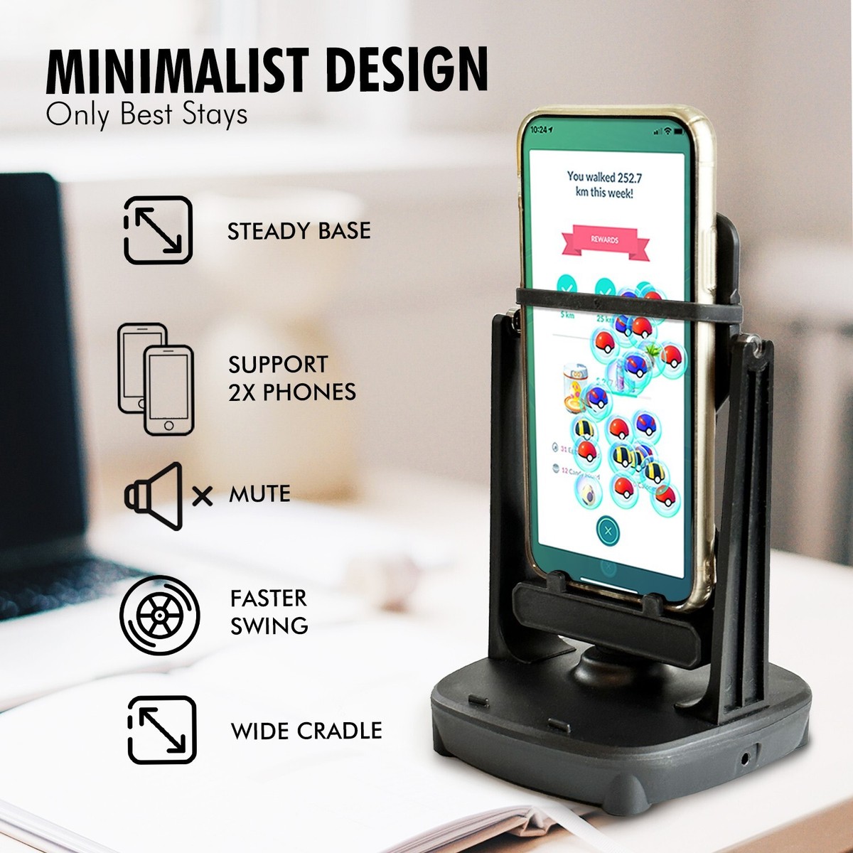 NEWZEROL Balanceur Automatique Pour Pokemon Go - Podomètre Numérique, Timer, Compatible Téléphone Et Montre