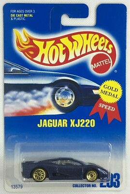 1995 Hot Wheels Blue Card Main Line Gold Medal Speed Jaguar XJ220 #203 13579