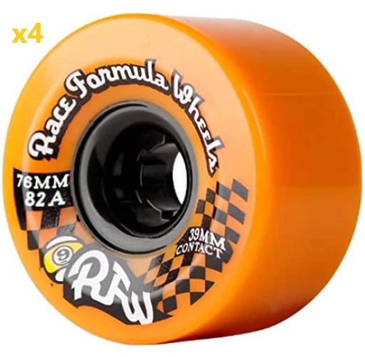 Sector 9 Nine Race Formula Skateboard Longboard Cruiser Wheels 76MM 82a Orange