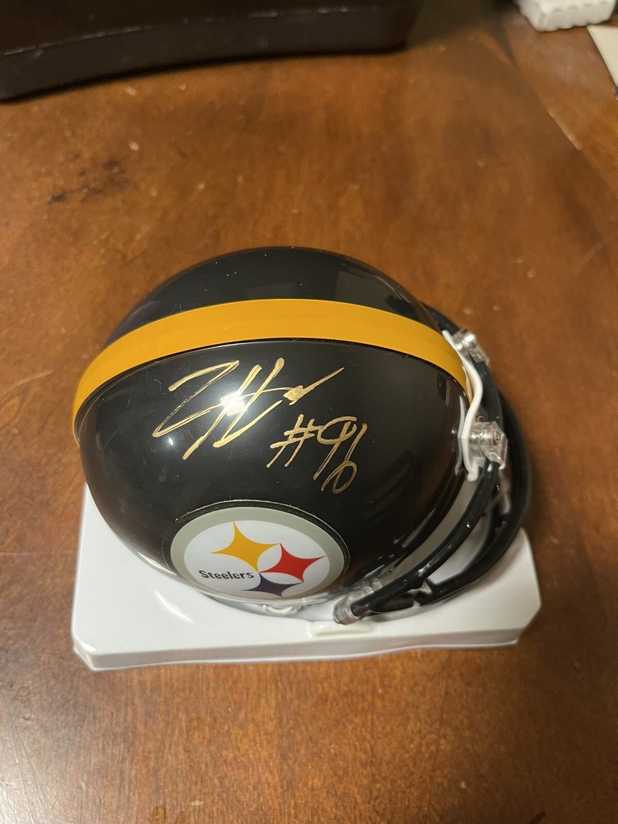 EVANDER ZIGGY HOOD PITTSBURGH STEELERS SIGNED MINI HELMET #1  display picture 3