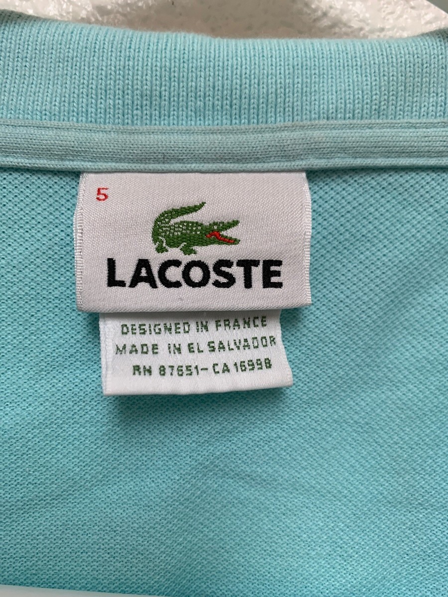 Lacoste Mens Polo Shirt Aqua Blue Size Good Condition See