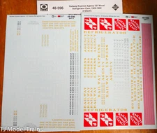 Microscale Decal #48-596 Railway Express Agency 50' Wood Refri. Cars, 1920-60