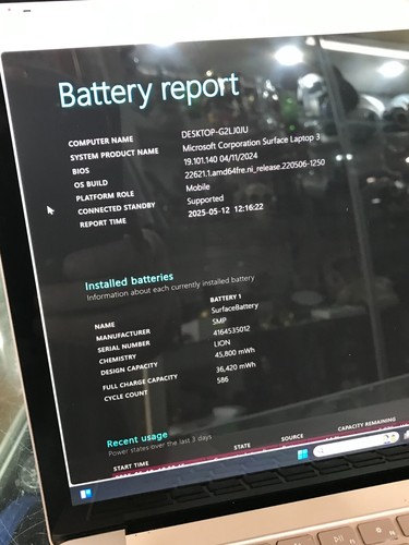 MICROSOFT SURFACE LAPTOP 3 WINDOWS 11 , 256GB SSD , 8G RAM - CRACKED SCREEN - Picture 6 of 24