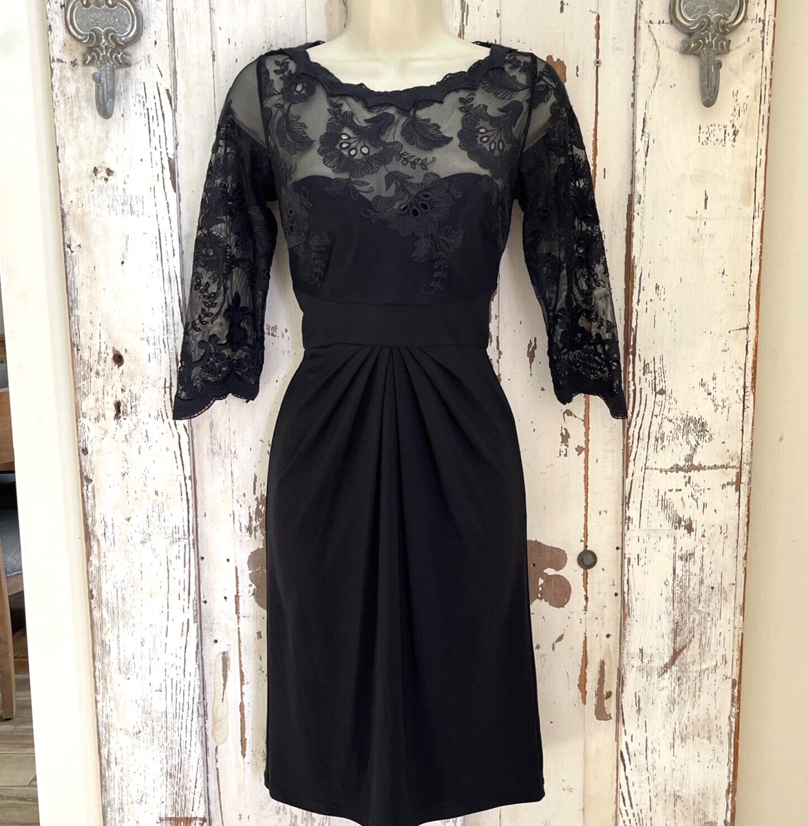 monique lhuillier black lace cocktail dress Monique Lhuillier Size 0 Black Lace Sheath Cocktail Cocktail Party Formal Dress