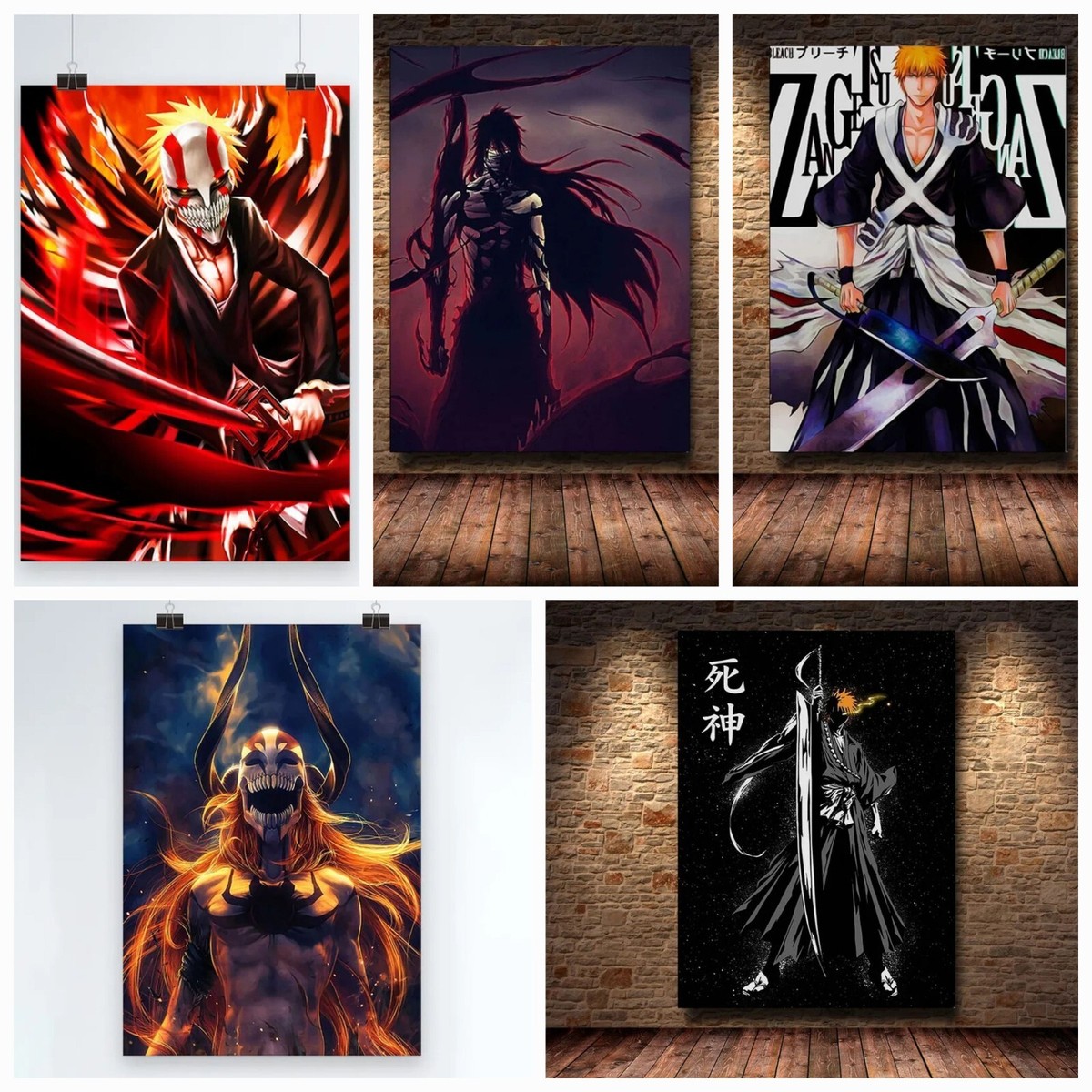 Poster Toile Décoratif Bleach - Portrait Ichigo, Art Mural Animé Japonais Pour Décoration Intérieure