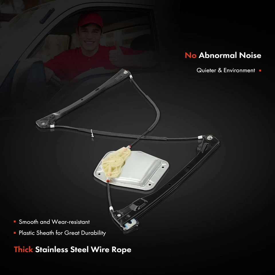 Regulador de ventana eléctrica conductor delantero izquierdo sin motor para Volkswagen GTI R32 Rabbit Foto 4 de 4