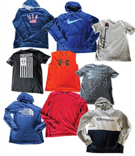 Youth Boys Clothing 9pc. Lot sizes: 14-16 18 North Face, Champion, UA, Nike