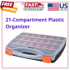 21-Compartment Plastic Organizer – Ideal for Small Parts & Hardware Storage