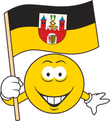 Aufkleber Smily mit Bernburg Fahne Flagge Autoaufkleber