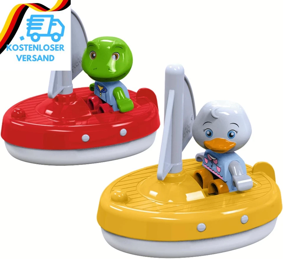 BESUCHE DEN AQUAPLAY-STORE Aquaplay - 2 Segelboote + 2 Figuren - Zubehör Für Aquaplay Wasserbahnen Oder Für