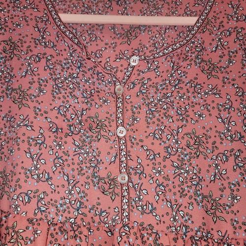 Camicetta top contadino Max Studio donna taglia S floreale rosa boho manica vescovo casual - Foto 4 di 6