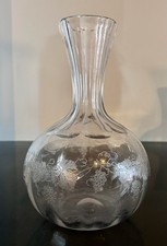 Jarra de vidrio de vid de uva grabada jarra cristal licor de agua vintage vino