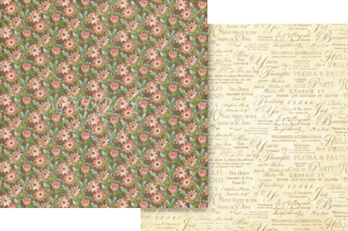 GRAPHIC "BOTANICAL TEA"12X12 KEEPSAKE EDITION FLOWERS BIRDS SCRAPJACK'S PLACE - Picture 11 of 15