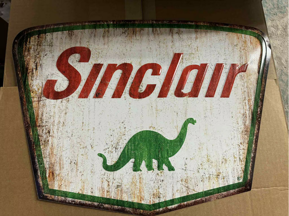 Sinclair Dino Motor Oil Metal Sign – Large 23x17 Vintage Style Gas