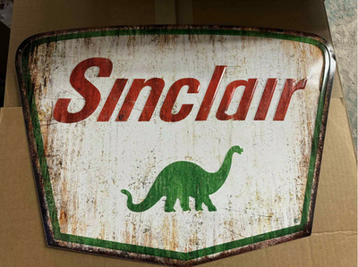 Sinclair Dino Motor Oil Metal Sign – Large 23x17 Vintage Style Gas