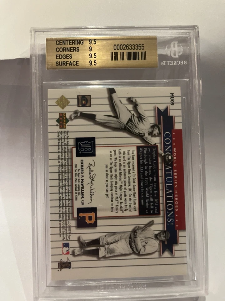 UD World Series Heroes 2002 Classic Match-Up Ty Cobb/Wagner Sp (gema como nueva 9,5) Foto 3 de 3